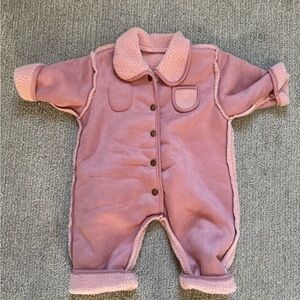 Cozy Pink Fleece Baby One Piece